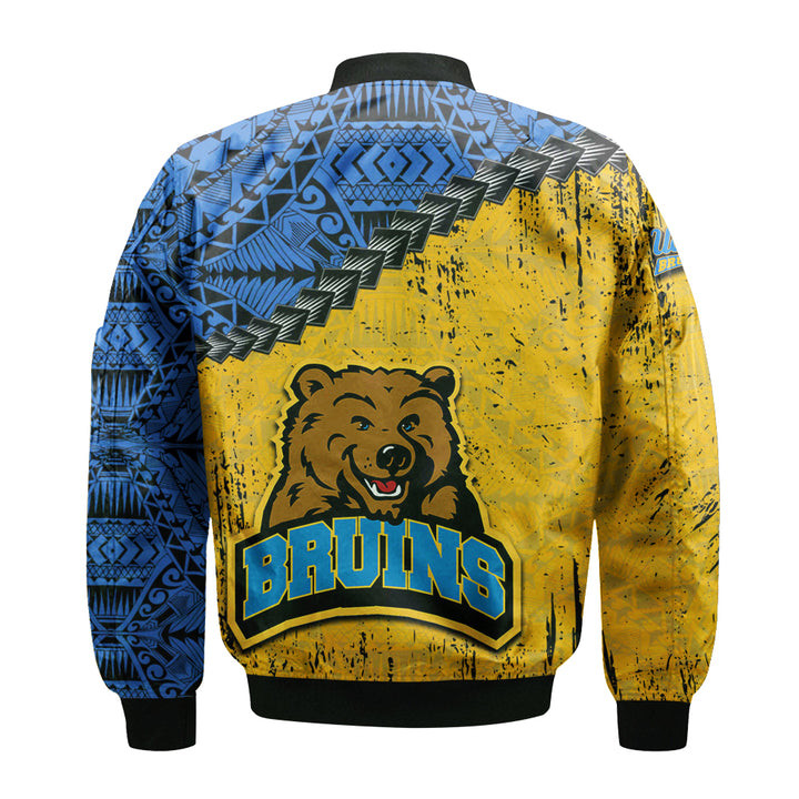 NCAA UCLA Bruins Blue Gold Polynesian Bomber Jacket