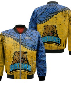 NCAA UCLA Bruins Blue Gold Polynesian Bomber Jacket