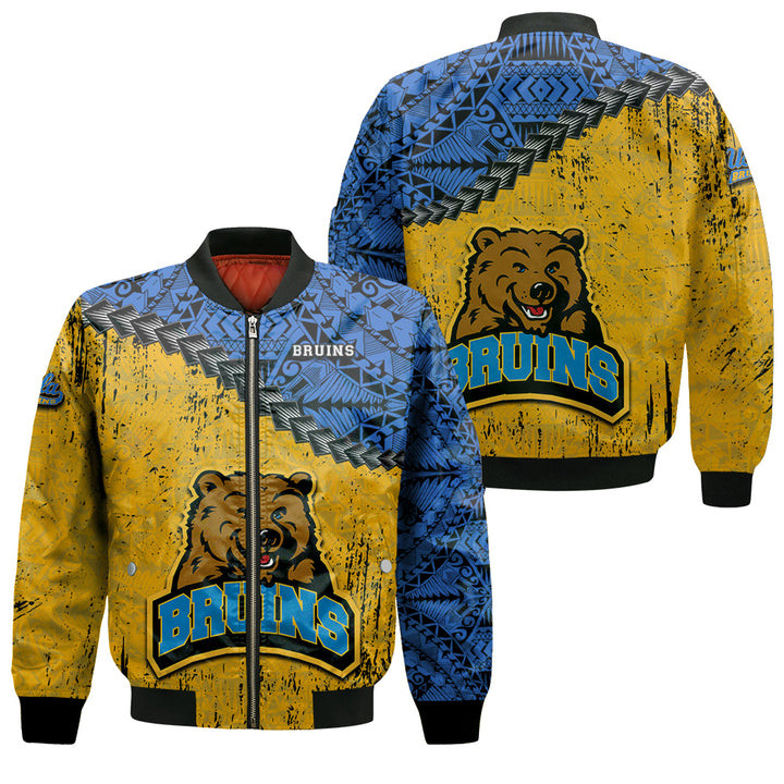 NCAA UCLA Bruins Blue Gold Polynesian Bomber Jacket