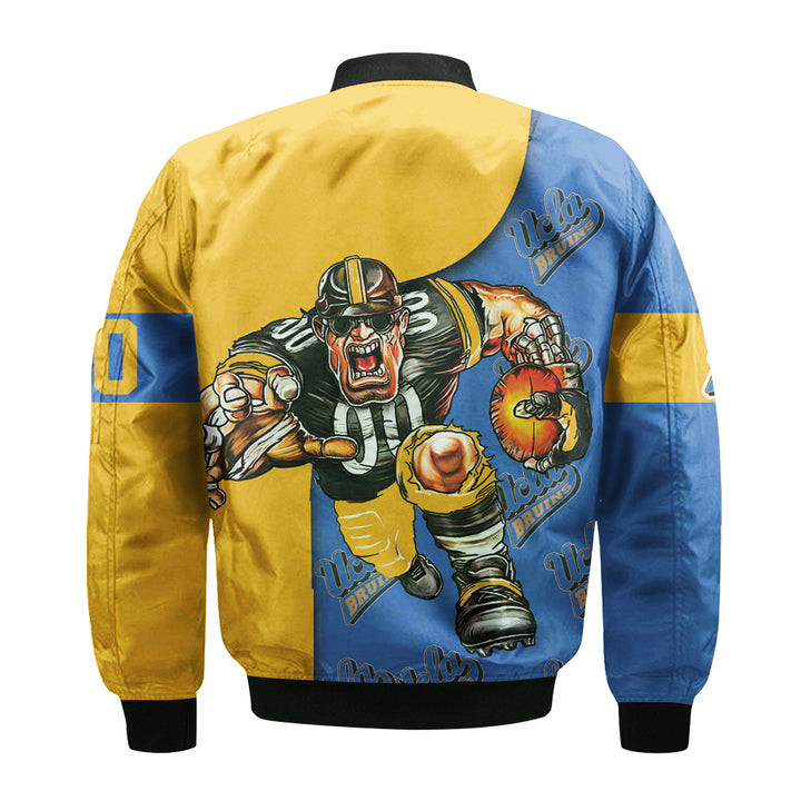 NCAA UCLA Bruins Custom Number Blue Gold Bomber Jacket