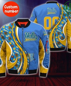 NCAA UCLA Bruins Custom Number Blue Gold Bomber Jacket V1