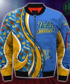 NCAA UCLA Bruins Custom Number Blue Gold Bomber Jacket V1