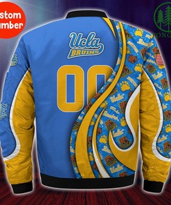 NCAA UCLA Bruins Custom Number Blue Gold Bomber Jacket V1