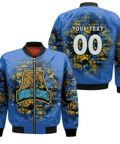 NCAA UCLA Bruins Custom Text Number Blue Bomber Jacket