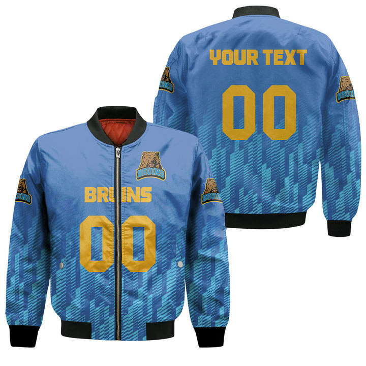 NCAA UCLA Bruins Custom Text Number Blue Bomber Jacket V2