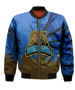 NCAA UCLA Bruins Custom Text Number Blue Gold Bomber Jacket V9