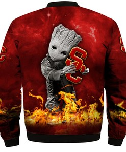 NCAA USC Trojans Baby Groot Bomber Jacket