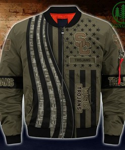 NCAA USC Trojans Camo Bomber Jacket