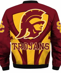 NCAA USC Trojans Cardinal Gold Bomber Jacket