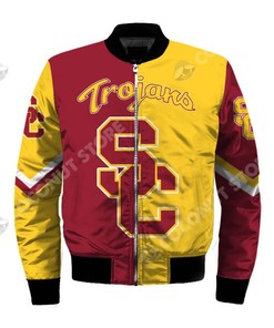 NCAA USC Trojans Cardinal Gold Bomber Jacket V2