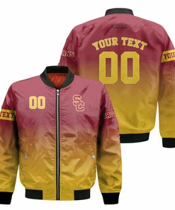 NCAA USC Trojans Custom Text Number Bomber Jacket