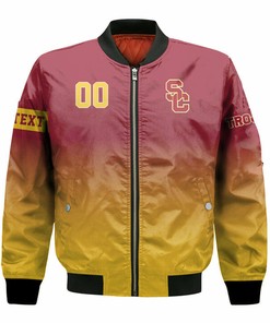 NCAA USC Trojans Custom Text Number Bomber Jacket