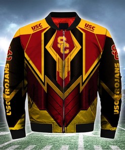 NCAA USC Trojans Gold Black Bomber Jacket