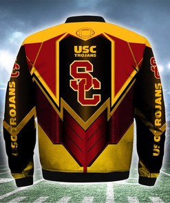 NCAA USC Trojans Gold Black Bomber Jacket