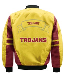 NCAA USC Trojans Gold Cardinal Bomber Jacket V2