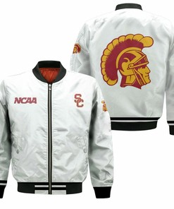 NCAA USC Trojans White Bomber Jacket
