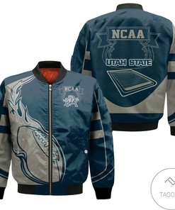 NCAA Utah State Aggies Flame Ball Bomber Jacket