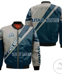 NCAA Utah State Aggies Logo Cross Style Bomber Jacket