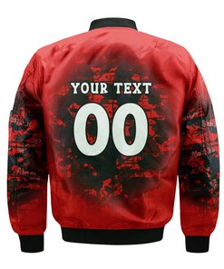 NCAA Utah Utes Custom Text Number Red Black Camo Vintage Bomber Jacket