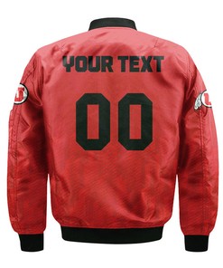 NCAA Utah Utes Custom Text Number Red Ombre Bomber Jacket