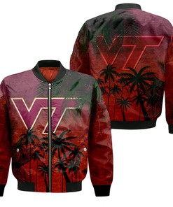 NCAA Virginia Tech Hokies Coconut Tree Bomber Jacket