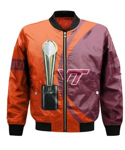 NCAA Virginia Tech Hokies Custom Text Champions Bomber Jacket