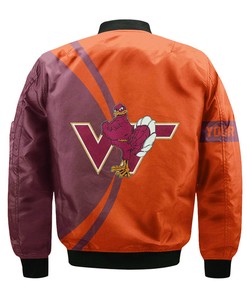 NCAA Virginia Tech Hokies Custom Text Champions Bomber Jacket
