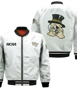 NCAA Wake Forest Demon Deacons White Bomber Jacket