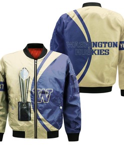 NCAA Washington Huskies Custom Text Champions Bomber Jacket