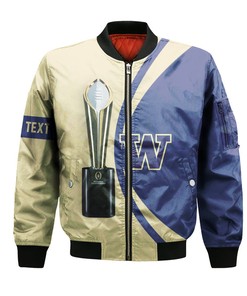 NCAA Washington Huskies Custom Text Champions Bomber Jacket