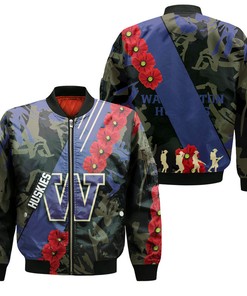NCAA Washington Huskies Floopy Flowers Bomber Jacket