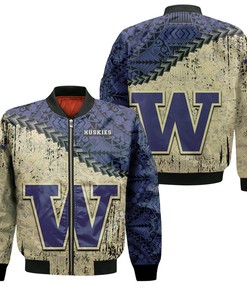 NCAA Washington Huskies Purple Gold Bomber Jacket