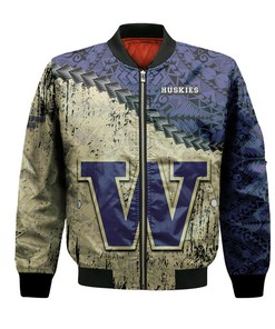 NCAA Washington Huskies Purple Gold Bomber Jacket