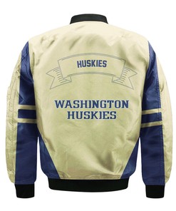 NCAA Washington Huskies Purple Gold Bomber Jacket V2
