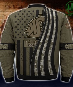 NCAA Washington State Cougars Camo For Fans Bomber Jacket
