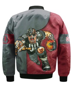 NCAA Washington State Cougars Custom Number Red Grey Bomber Jacket