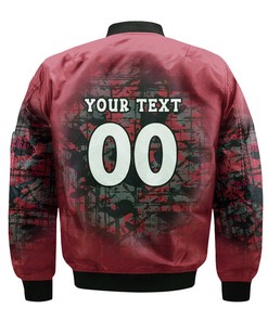 NCAA Washington State Cougars Custom Text Number Red Camo Vintage Bomber Jacket