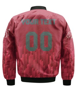 NCAA Washington State Cougars Custom Text Number Red Ombre Bomber Jacket