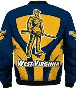 NCAA West Virginia Mountaineers Blue Gold Bomber Jacket