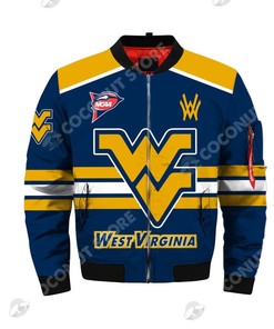 NCAA West Virginia Mountaineers Blue Gold Bomber Jacket V2