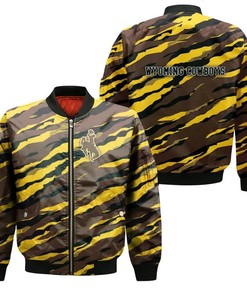NCAA Wyoming Cowboys Sport Style Team Logo Pattern Bomber Jacket