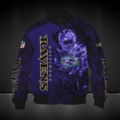 NFL Baltimore Ravens Purple Camo Bomber Jacket