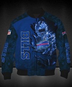 NFL Buffalo Bills Blue Scratch Bomber Jacket