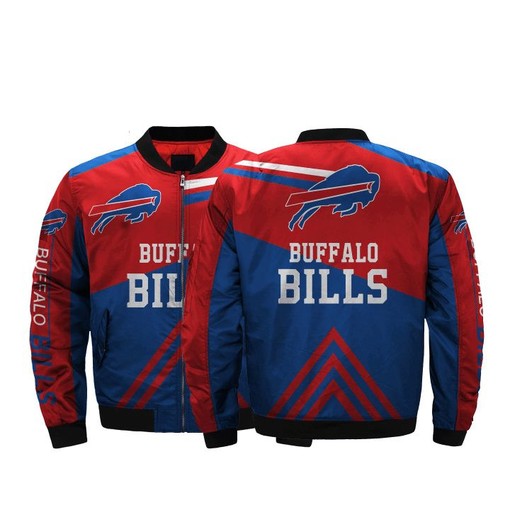 NFL Buffalo Bills Red Blue Triangles Bomber Jacket