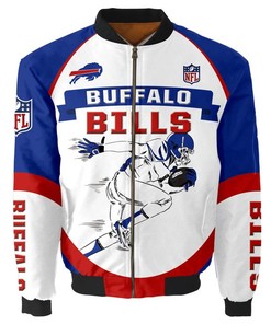 NFL Buffalo Bills Royal Blue White Bomber Jacket