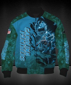 NFL Carolina Panthers Blue Camo Bomber Jacket