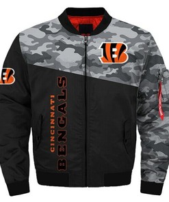 NFL Cincinnati Bengals Black Camo Bomber Jacket