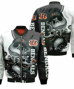 NFL Cincinnati Bengals Jack Skellington Bomber Jacket