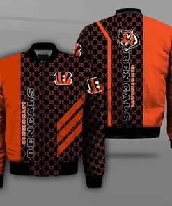 NFL Cincinnati Bengals Orange Black Bomber Jacket V1