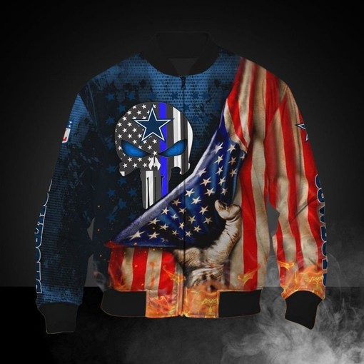 NFL Dallas Cowboys American Flag Bomber Jacket V2